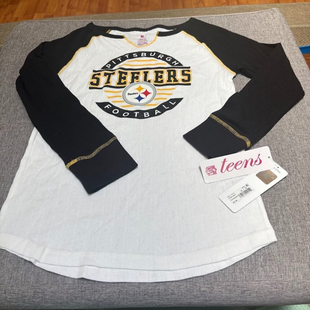 Teens NFL PITTSBURGH STEFELRS FOOTBALL long sleeve Shirt L (10-12)